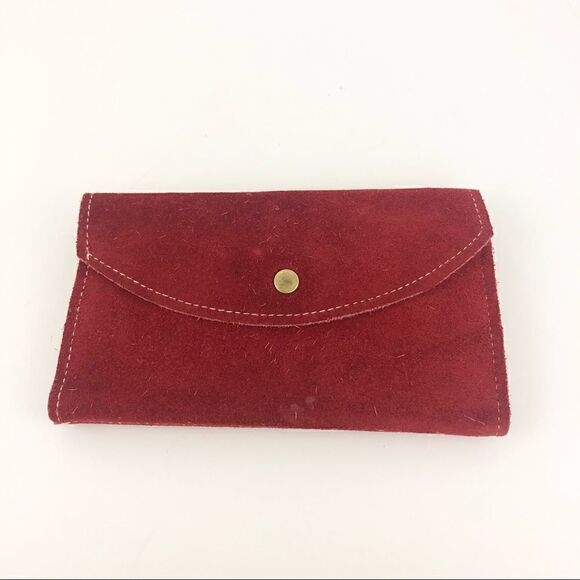 Red leather wallet   - Picture 1 of 7